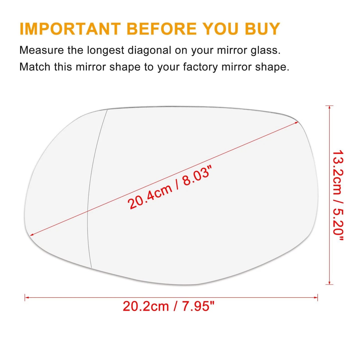 Heated Mirror Glass Left LH for Porsche Cayenne (2008-2010)
