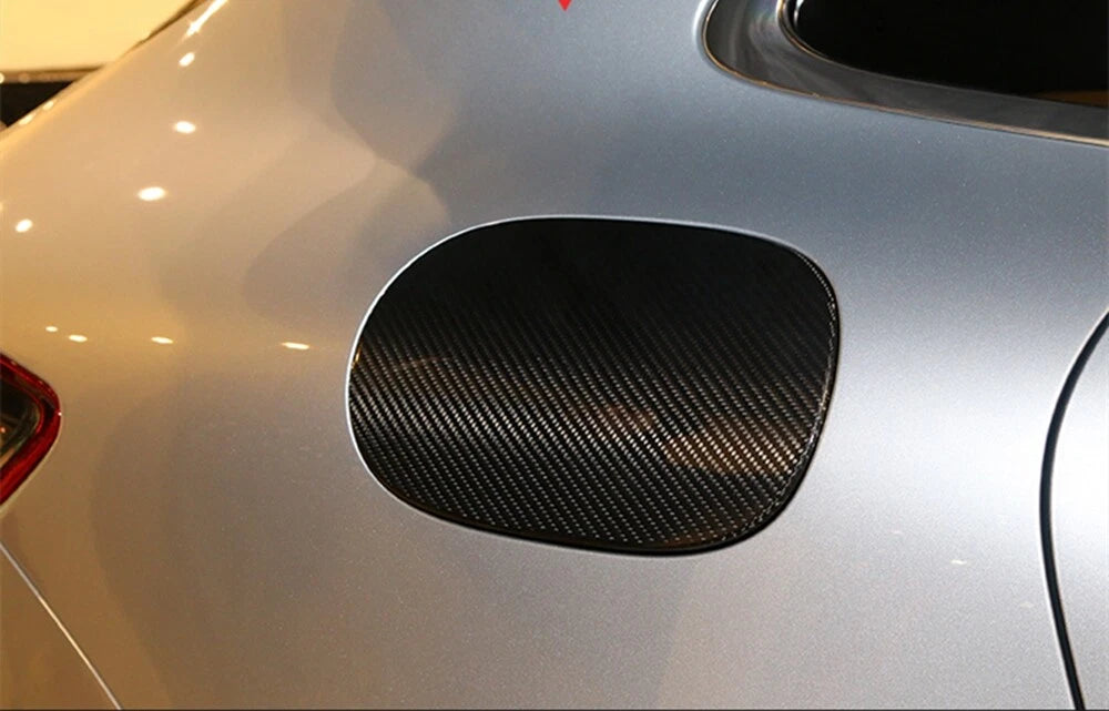 1pc Carbon Fiber Fuel Door Trim Cover for Porsche Macan (2014-2020)