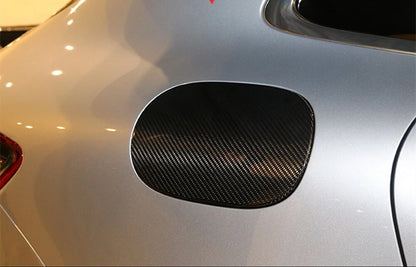 1pc Carbon Fiber Fuel Door Trim Cover for Porsche Macan (2014-2020)
