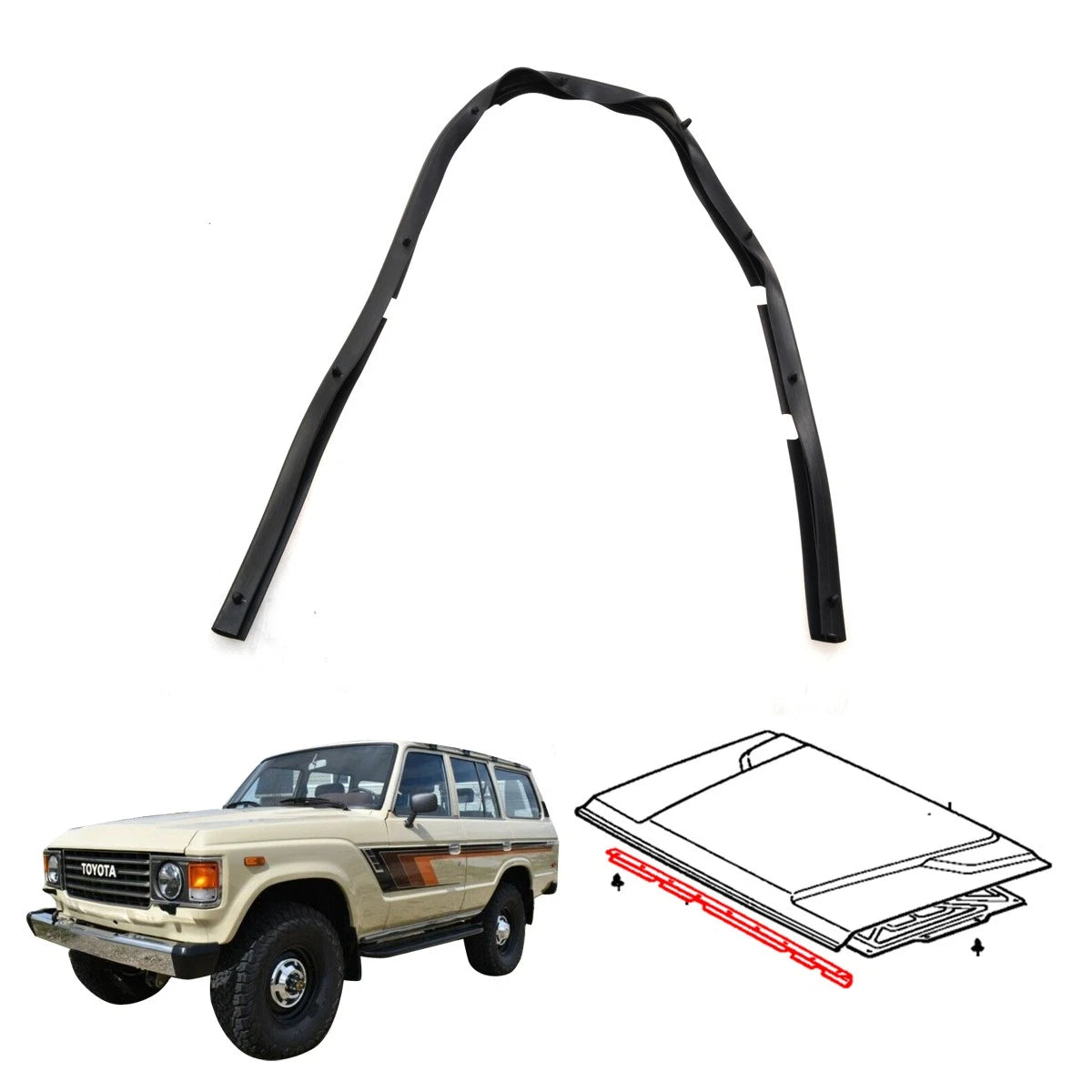 BonnetRadiator Seal for Toyota Land Cruiser BJ60 FJ60 HJ60 HJ61 1980-1992