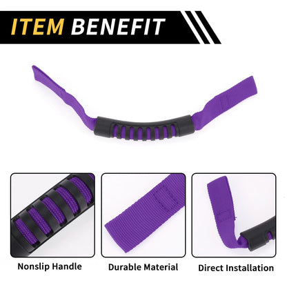 2 x Headrest Grab Handles for Jeep Wrangler (2018-2023) - Purple Grab Handle