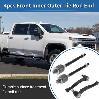 4 x Front Inner Outer Tie Rod Ends for Suzuki Swift (2004-2009)