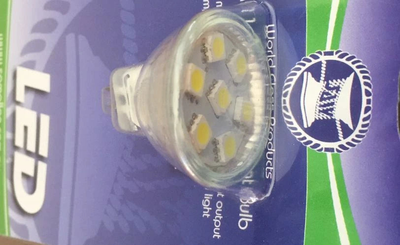 LED Replacement Bulb Fitting MR 11 AC/DC 10-30V Cool White 7 LEDs