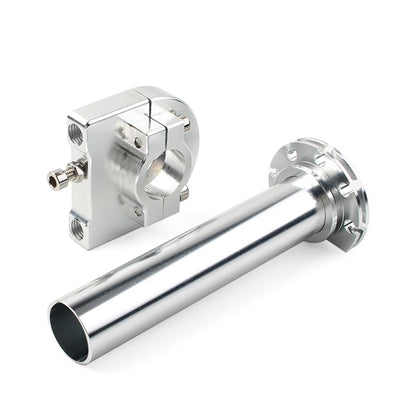 7/8" CNC Turn Twist Throttle Handle Bar Tube Silver for Universal Motorcycle