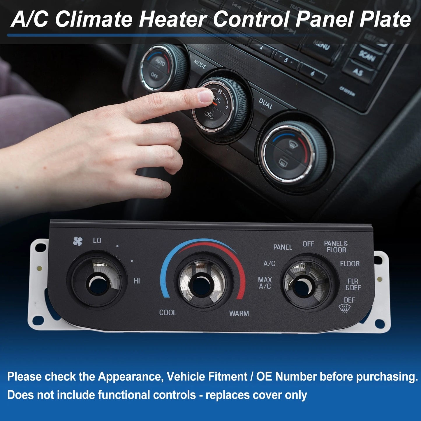 A/C Climate Heater Control Panel Plate for Ford F-150 (2004-2008)