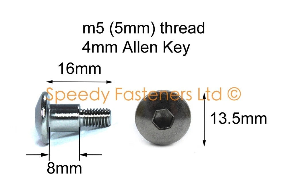 10x Stainless Fairing Bolts m5 x 16mm with 8mm Shoulder for Suzuki
