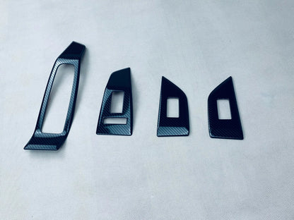 Window Lift Switch Cover for Nissan Rogue (2021-2023) Carbon Fiber Steel Panel