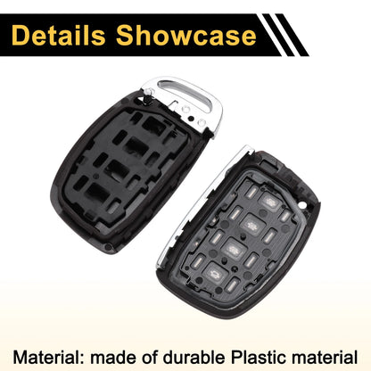 4 Button Key Fob Shell Case for Hyundai Elantra (2015-2021) Brown Silver Tone