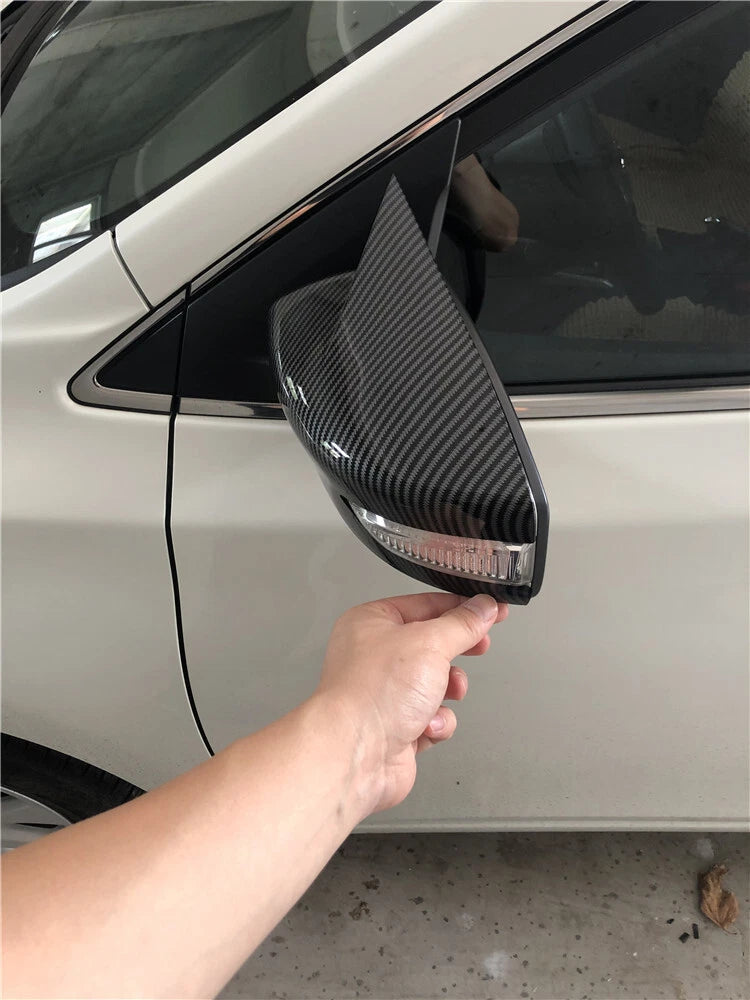 2 x Carbon Fiber OX Horn Side View Mirror Cover Trim for Nissan Altima (2013–2018)