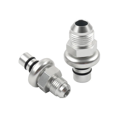 Silver Straight Fuel Rail Fitting Adapter Kit for Ford Mustang (1986-1998)