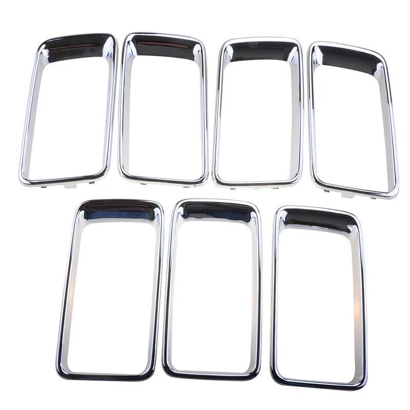 7 x Silver Front Grille Trim Rings for Jeep Grand Cherokee (2014-2016)