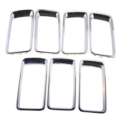 7 x Silver Front Grille Trim Rings for Jeep Grand Cherokee (2014-2016)