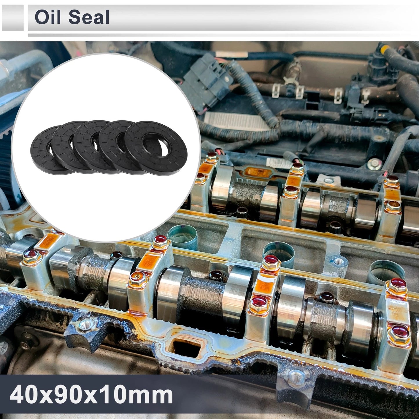 Oil Seal 40x90x10mm 5x Seal Ring Shaft Seal Nitrile Rubber for MakeModel