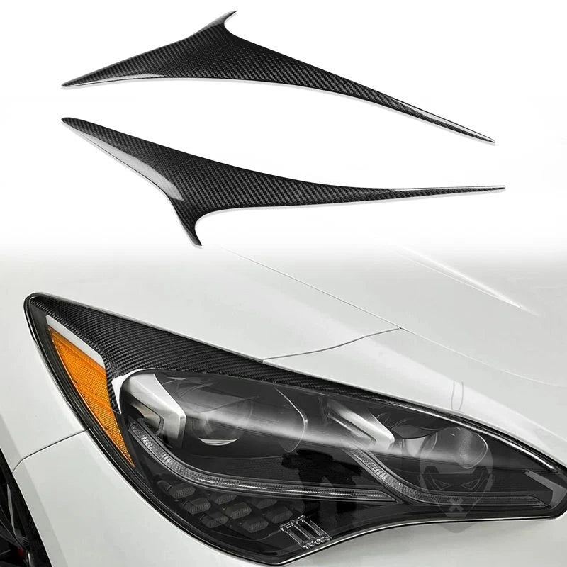 Real Carbon Fiber Headlight Eyebrow Cover For Kia Stinger K8 MS Style 2018-2023