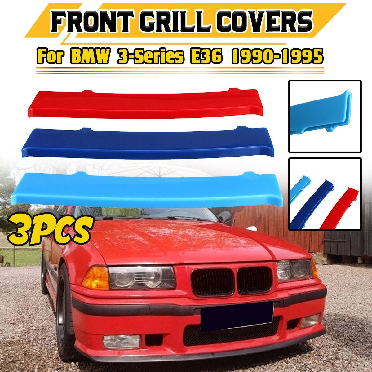Grille Cover Strips Clip 1x Grille Cover Strips Clip for BMW 3 Series E36