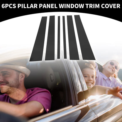 6 x Car Pillar Window Trim Covers for Ford Expedition (1997-2016) Black