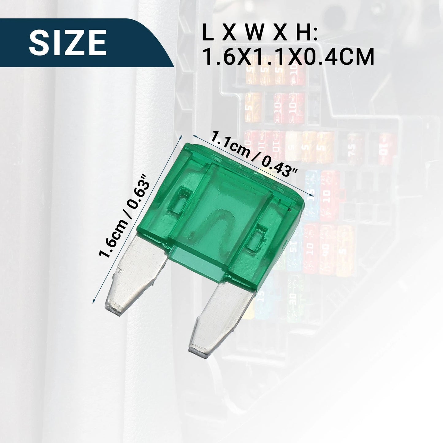 30A Mini Blade Fuses - Durable Short Circuit Protection - 100 Pcs
