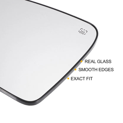 Left Side White Mirror Glass w/ Back Heated for Dodge Durango, Jeep