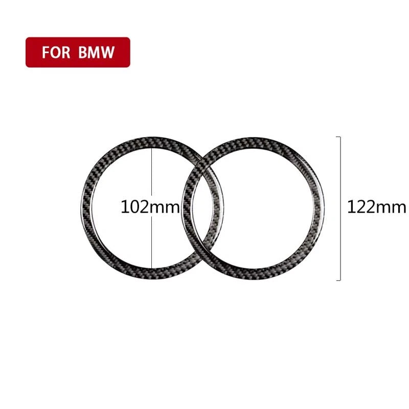 2pcs Carbon Fiber Door Speaker Ring Cover Trim fit For BMW 3 Series 2008-2011