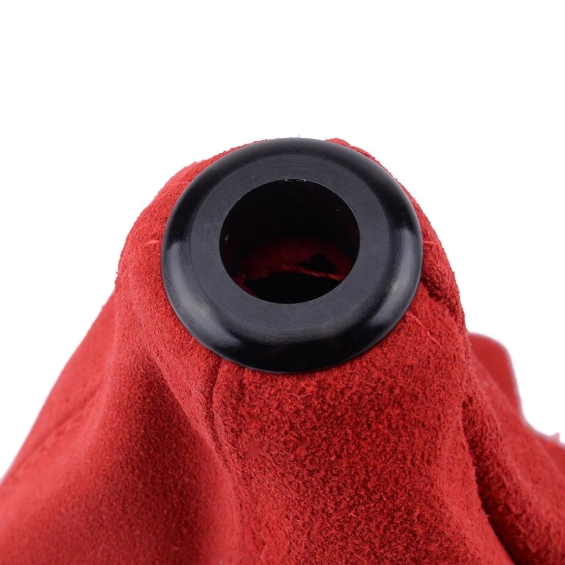 Red Matte Leather Gear Shift Knob Boot Gaiter Cover for Universal Cars