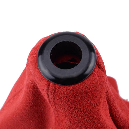Red Matte Leather Gear Shift Knob Boot Gaiter Cover for Universal Cars