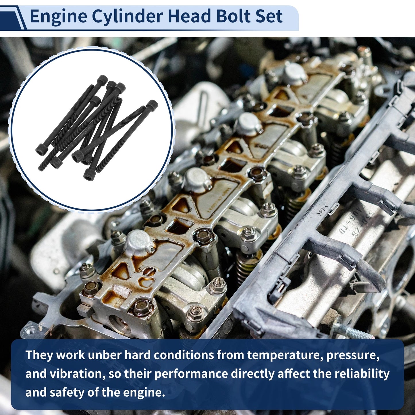 Cylinder Head Bolt Set for Toyota Corolla 1.8L L4 (2009-2020)