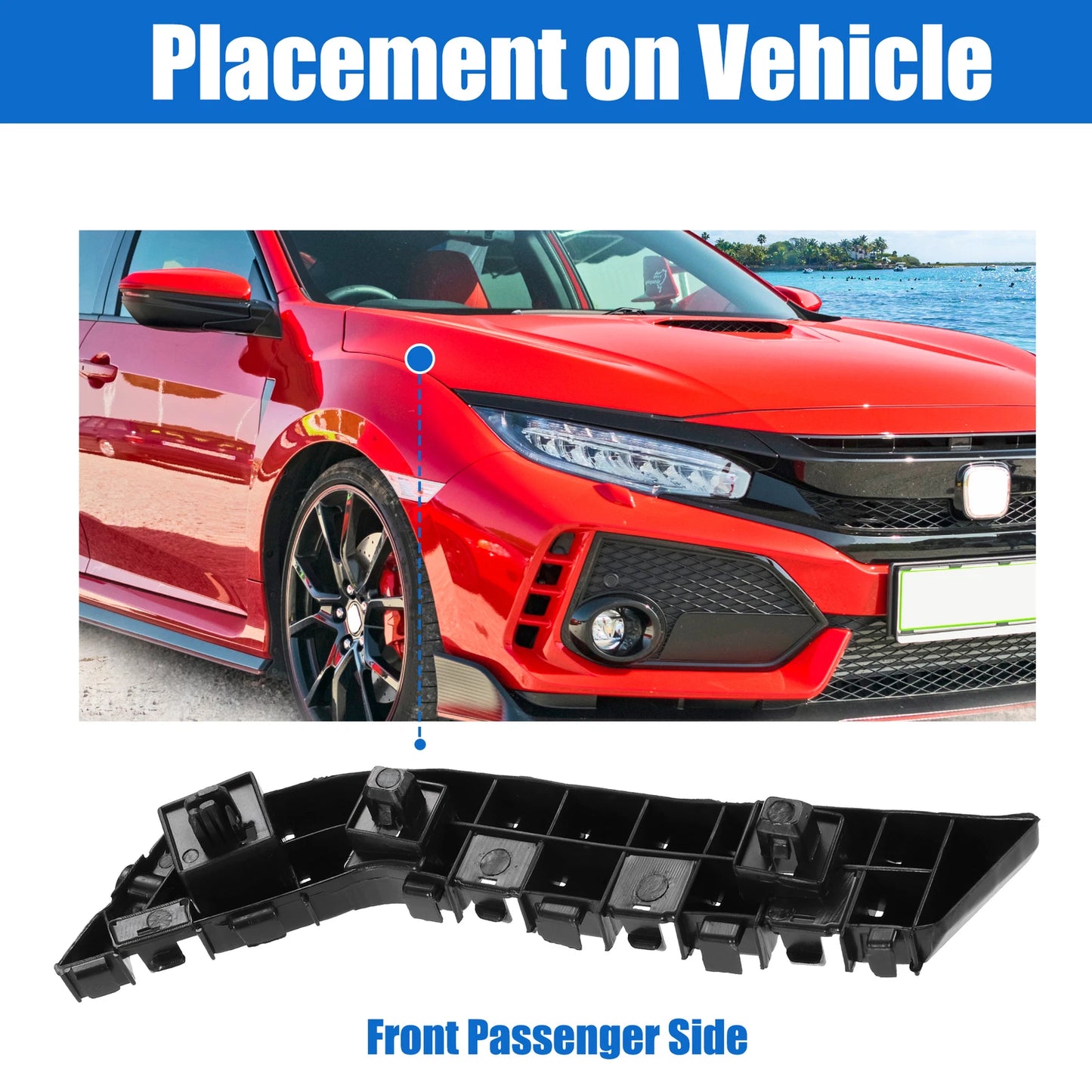 Right Side Front Bumper Support Bracket for Honda Civic (2016-2020)