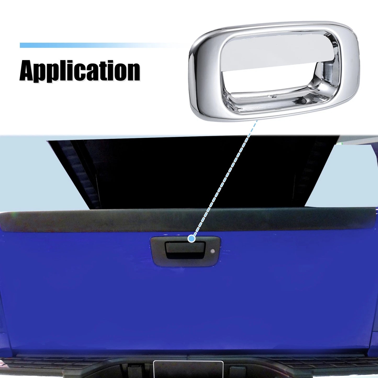 Set Chrome Tailgate Tail Gate Handle & Bezel for Chevrolet & GMC