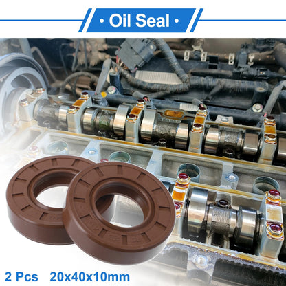Oil Seal 20x40x10mm Brown 2 x Seal Ring for Make Model