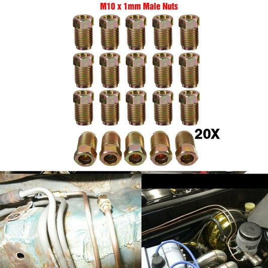 10mm X1mm Metric Male Tube Nuts For 3/16 Brake Line Copper Brake Pipe