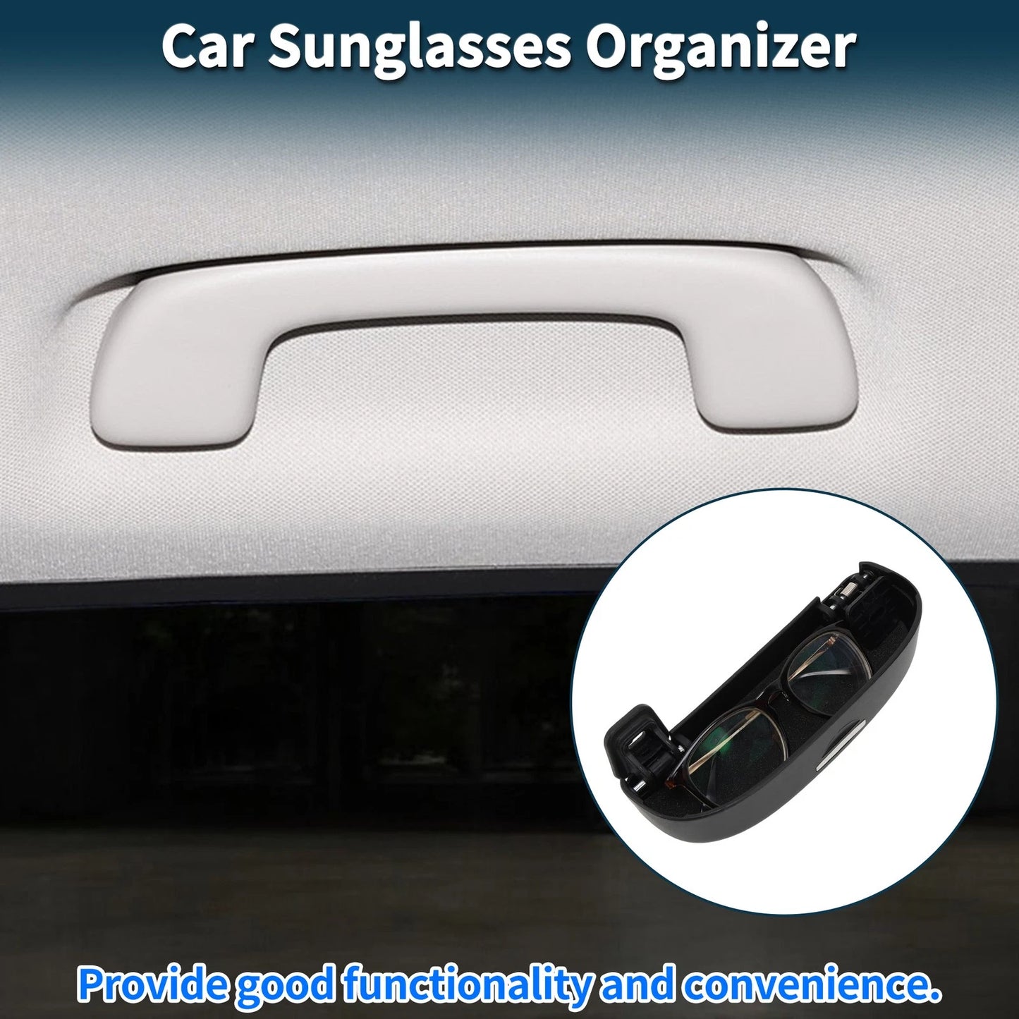 Sunglasses Case for Volkswagen T-Roc 2017-2024 ABS Black 1 x Set