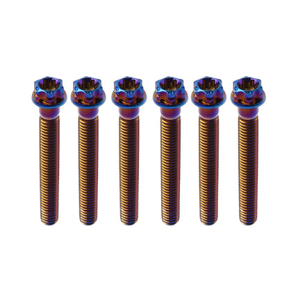 6pcs M6x45mm Titanium Torx Head Flange Bolts for Bike Motorcycle