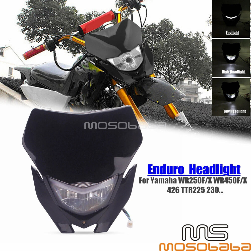 Enduro LED Headlight Fairing for Honda Kawasaki Yamaha YZ KLX CRF WRF