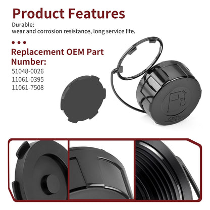 Gas Fuel Tank Cap & Gasket for Kawasaki Mule 600/610 (2011–2016)