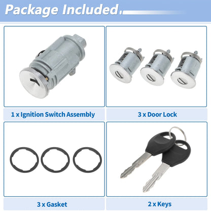 Ignition Lock Cylinder & Door Lock for Jeep Wrangler TJ (1998-2001)