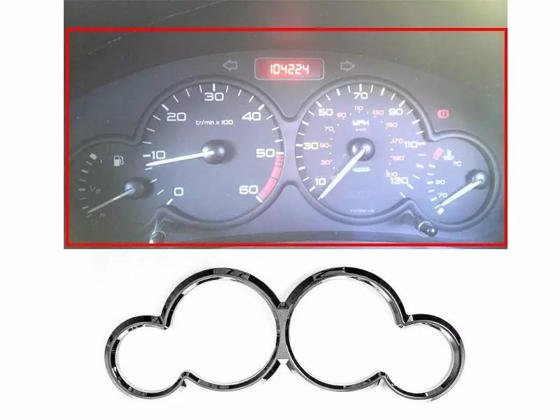 Chrome Gauge Ring Bezel for Peugeot 206 (1998-2006)