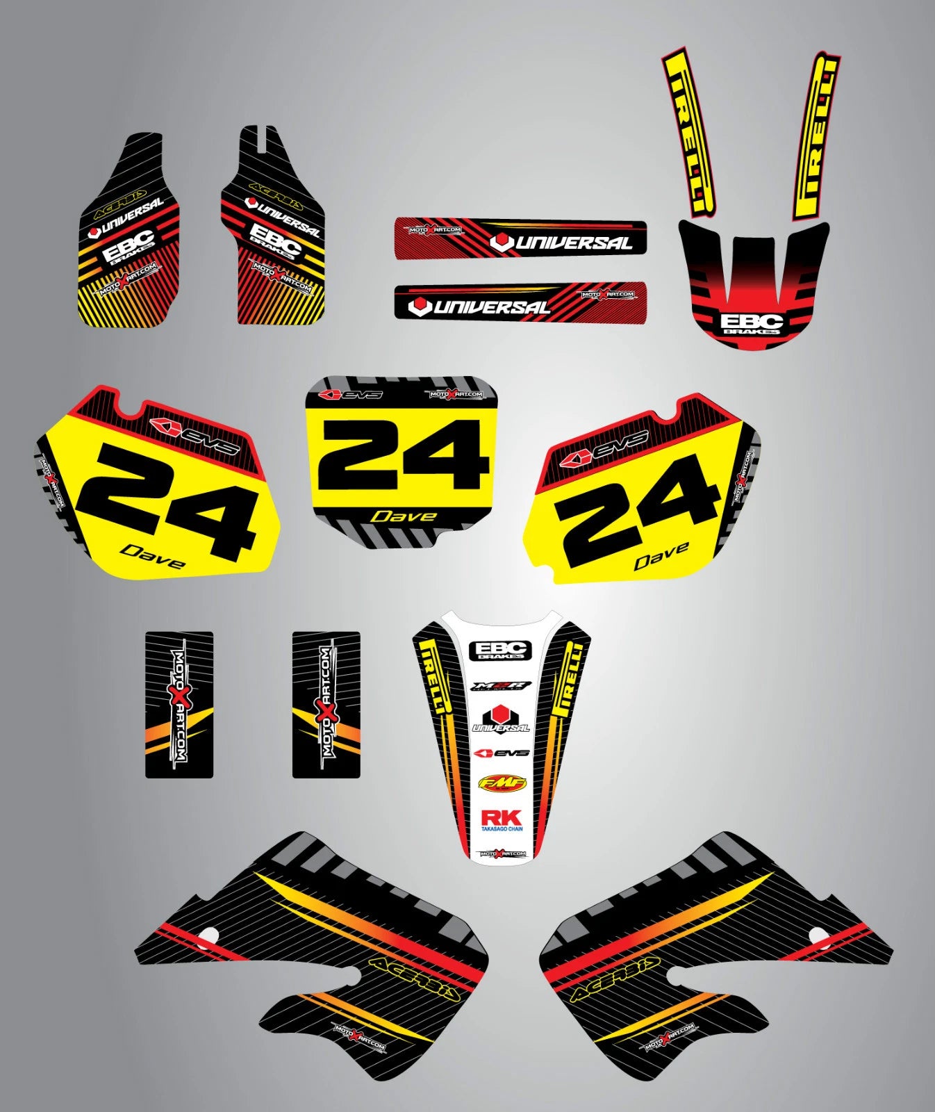 Custom Graphic Kit for Honda CR 250 (1998-1999) - Factory Style Stickers