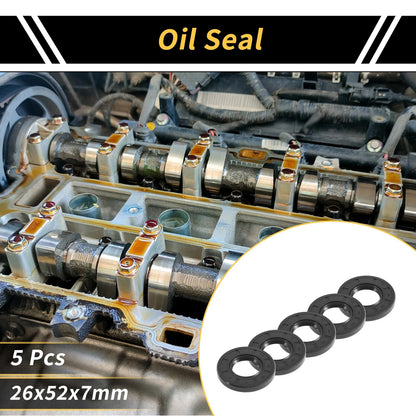 Oil Seal 26x52x7mm 5 Pcs NBR Rubber Seal Ring Rotary Shaft for Make Model