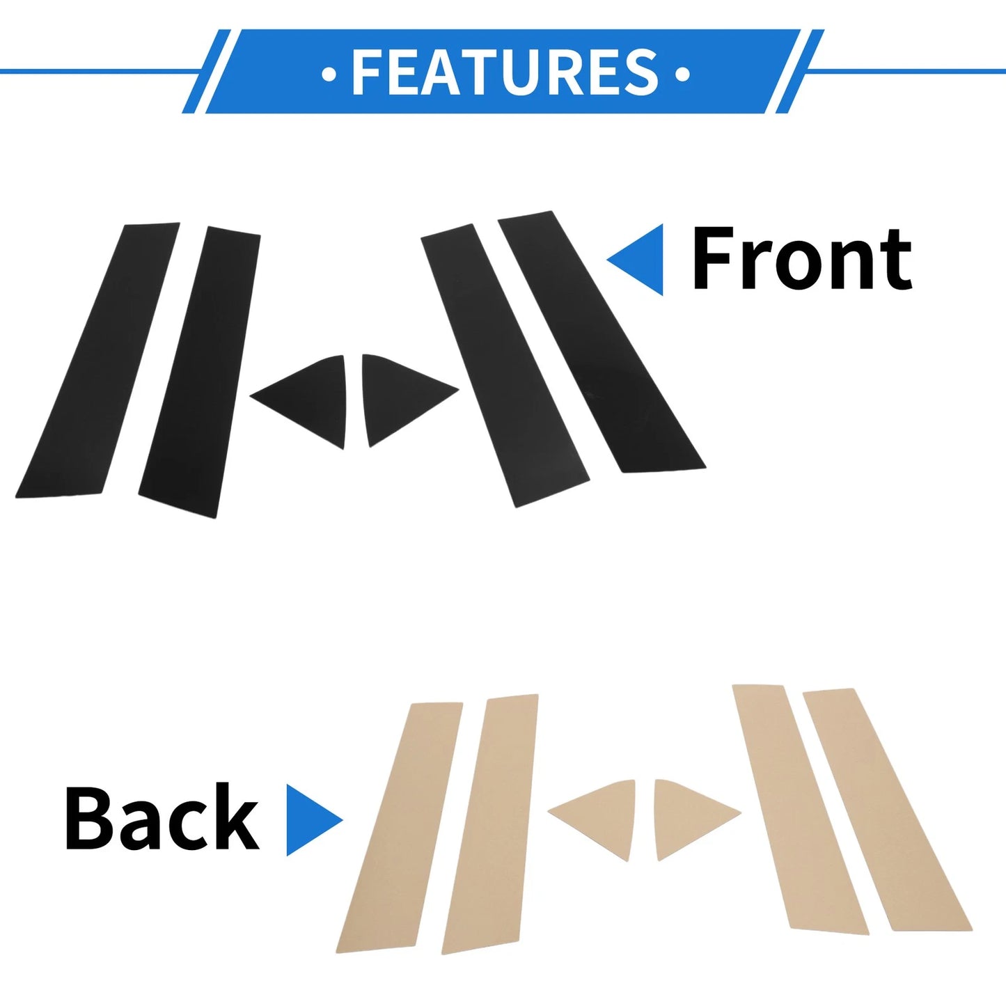 6 x Door Pillar Window Trim Black for Dodge Charger (2006-2010)