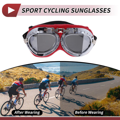 Set Motorcycle Riding Goggles for PC Cycling Sunglasses