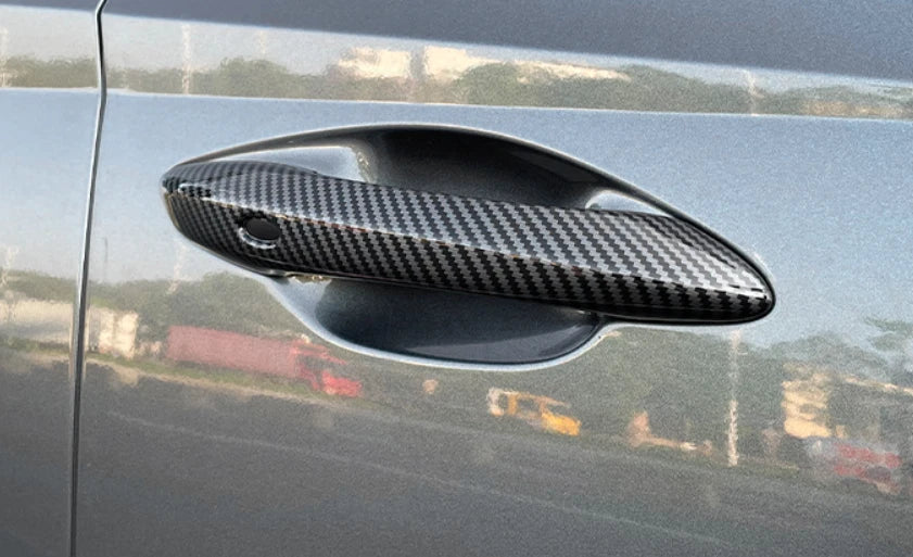 Carbon Fiber Door Handle Keyless Cover Trim for 2022 Hyundai Tucson 5 x pcs