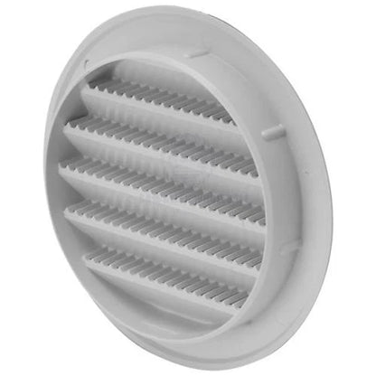 Round Louvre Vent 100mm White ABS Plastic for Boat/Caravan with Anti-Bug Mesh