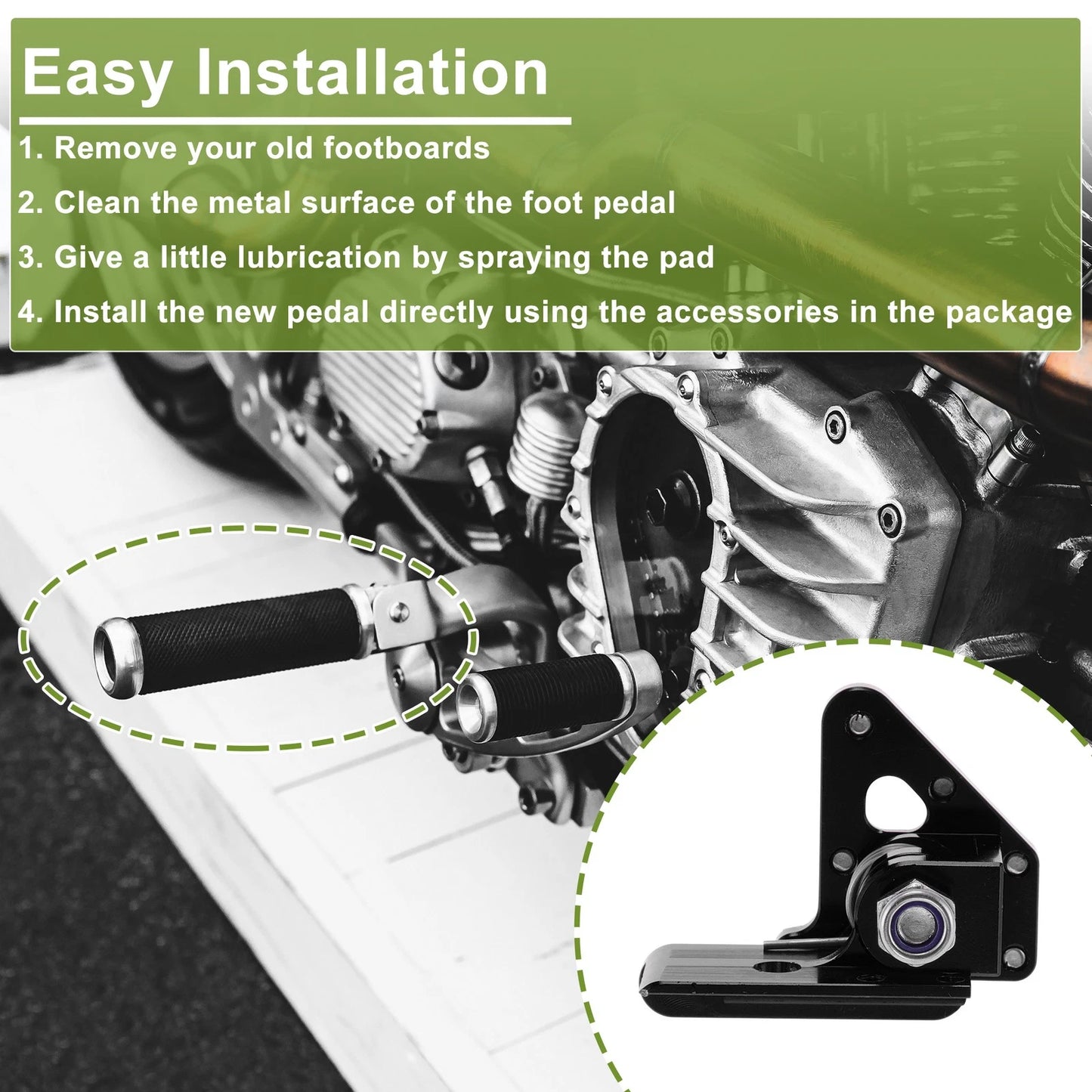Black Foot Pegs for Honda CRF50 Motorcycle Footrests