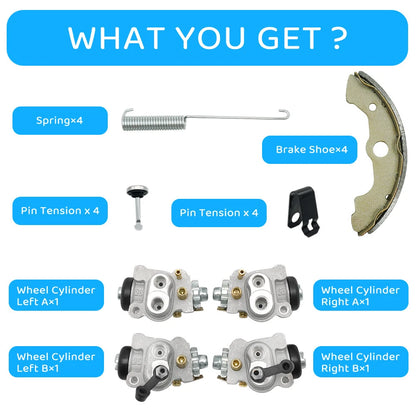 Front Brake Wheel Cylinders & Shoes Pin for Honda Foreman 400 (1999–2003)