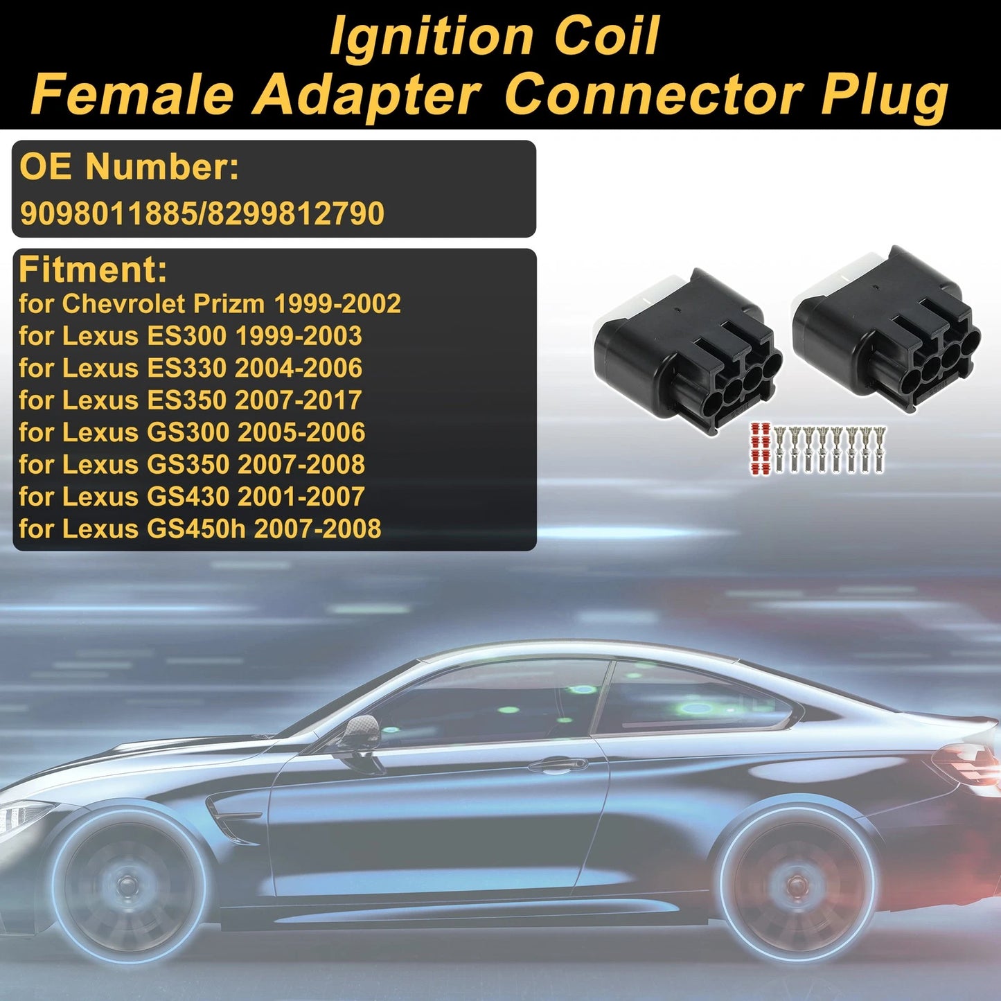 4 Pin Ignition Coil Connector Plug Adapter for Chevrolet Prizm (1999 - 2002)