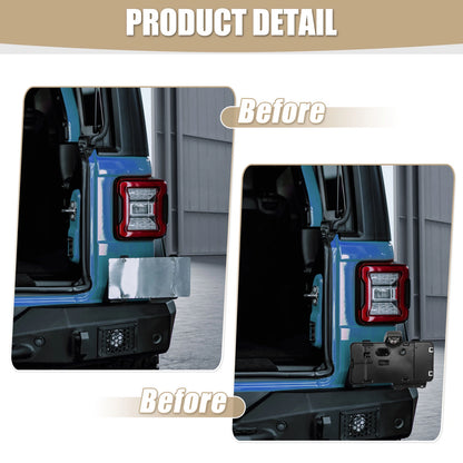 License Plate Holder with Lamp for Jeep Wrangler JK (2007-2018)