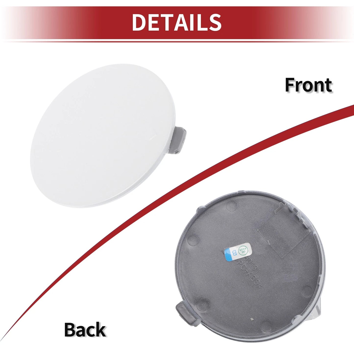 Front Bumper Tow Hook Cover for BMW X5 F15 M (2014-2018) White 1 x Cover