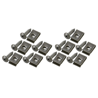 20 x Car Bumper Inner Fender Wheel Bolt Screws & U Groove Clips