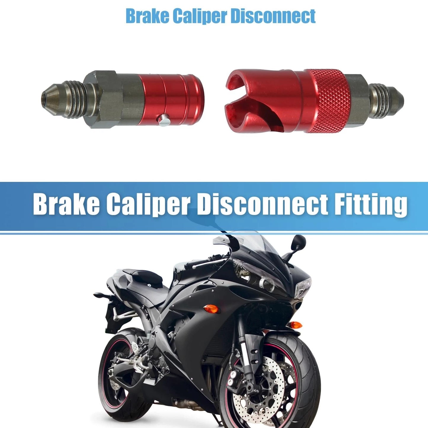 Quick Release Disconnect Dry Break Coupling Fitting Red for Car Motorcycle