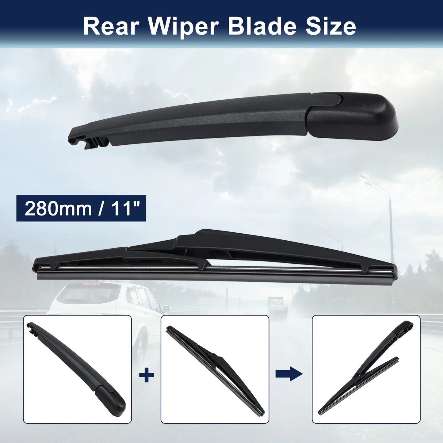 280mm Rear Wiper Blade Arm Set for Kia Sorento (2010-2014)